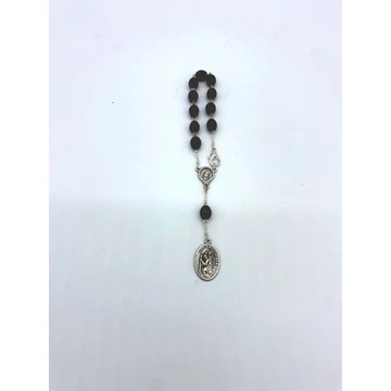 Rózsafüzér tized fa Szent Kristóf dróton kapcsos barna