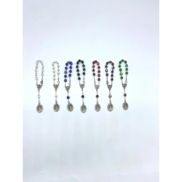 Rózsafüzér tized kristály 6mm Szent Kristófos kapcsos több szín