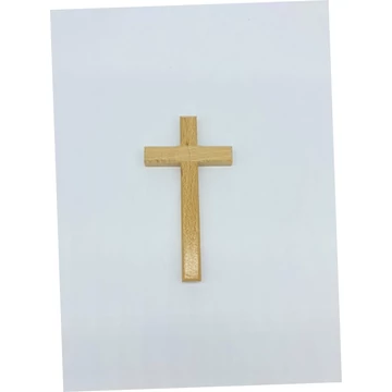 Fali kereszt natúr 14cm korpusz nélkül fa