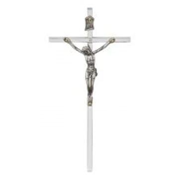 Réz feszület 13,5 * 6,5cm nikkelezett 01-041