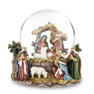 Karácsonyi gömb Szent Család-Három Királyok 15x16x14cm 155559