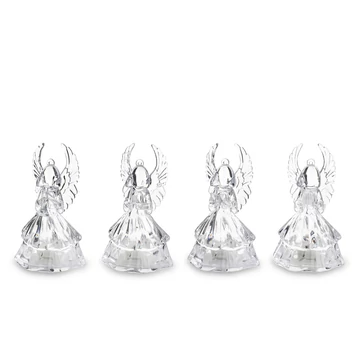 Üveg hatású angyal világítós 10,5cm 156309