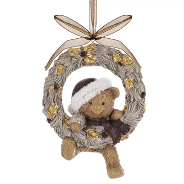 Karácsonyfadísz téli maci 10cm 156529