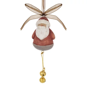 Karácsonyfadísz télapó csengővel 18cm 157013