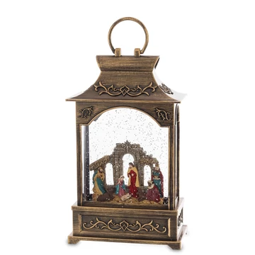 Szent Család 3 király Lampion bronz világító zenélő színes 33cm 159375