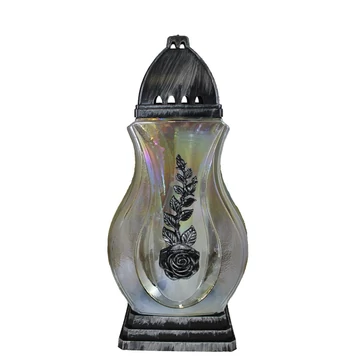 Üvegmécses láng forma rózsa dísszel 4