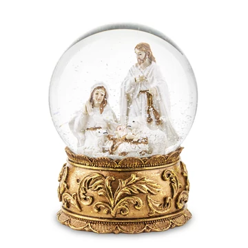 Hógömg Szent Család fehér/arany 16cm