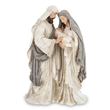 Szent Család fehér/szürke 30cm