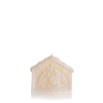 Díszgyertya Betlehem ecrü