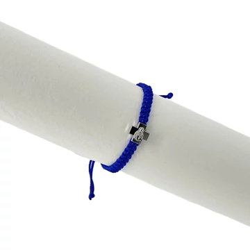 Karkötő makramé kék fém kereszttel