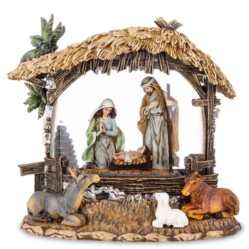 Betlehemi üveggömb LED-es zenélődobozzal