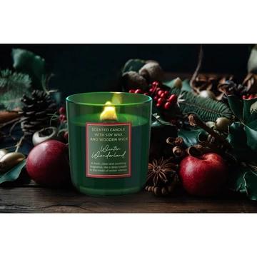 Illatos gyertya üveg pohárban "Winter Wonderland" 150g