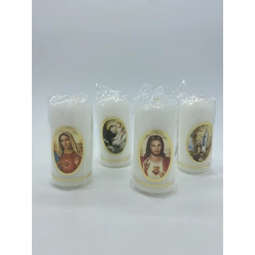 Gyertya díszített 10dkg általános matricával Adventi d40mm, h85mm