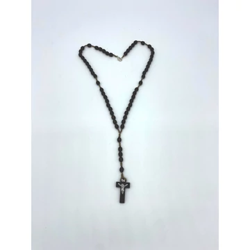 Rózsafüzér fa madzagos kapcsos barna