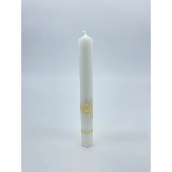 Gyertya díszített 7dkg esküvői d22mm, h200mm