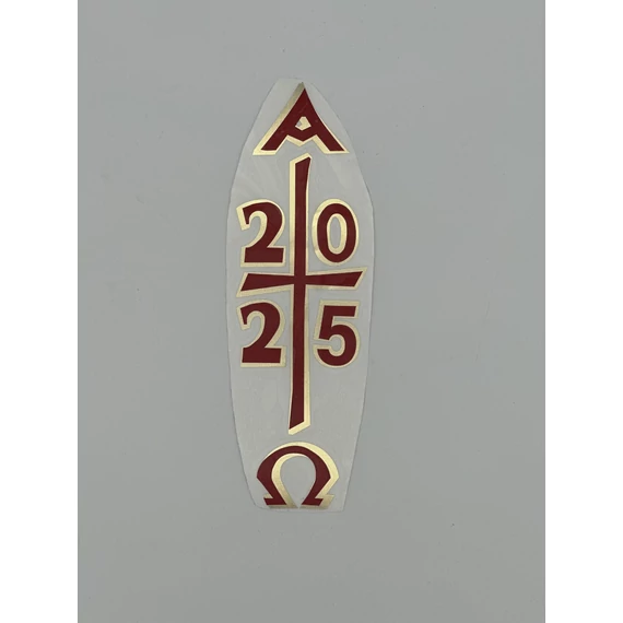 Matrica piros/arany húsvéti gyertyára nagy