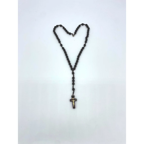 Rózsafüzér fa madzagos kapcsos bordó