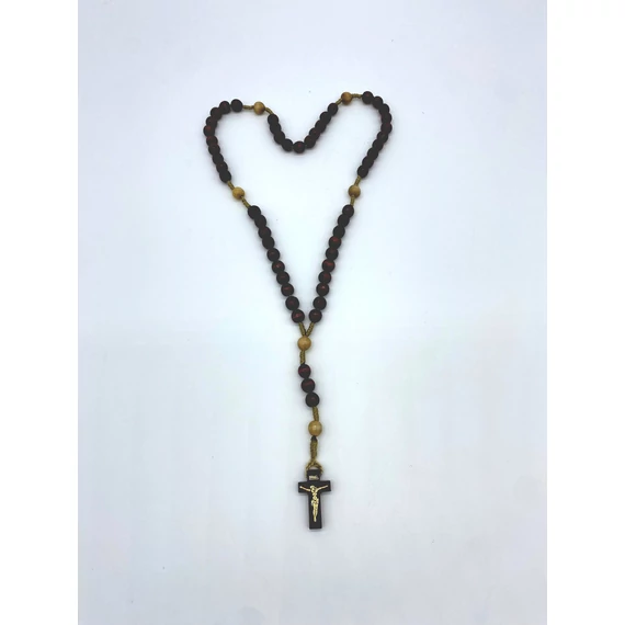 Rózsafüzér fa madzagos normál szemű bordó