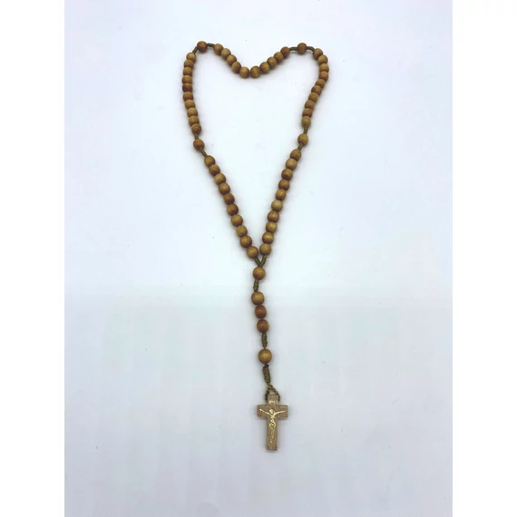 Rózsafüzér fa madzagos normál szemű natúr