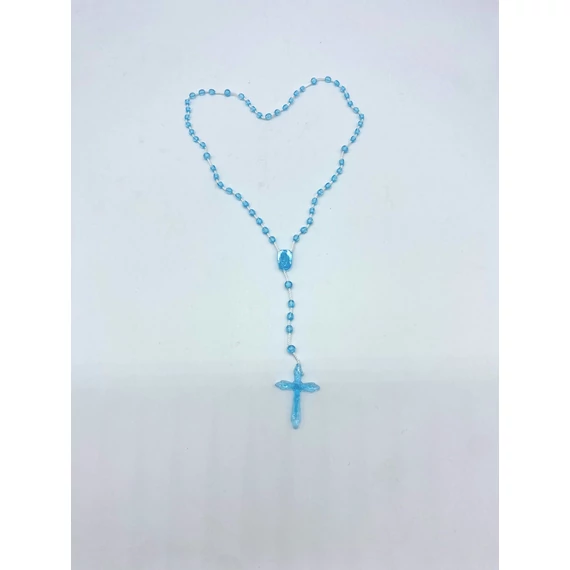 Rózsafüzér műanyag madzagon kék