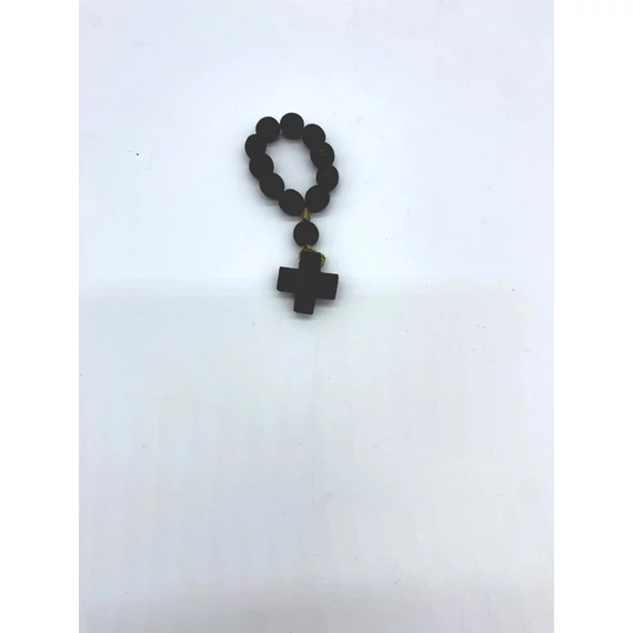 Rózsafüzér tized fa madzagos fekete