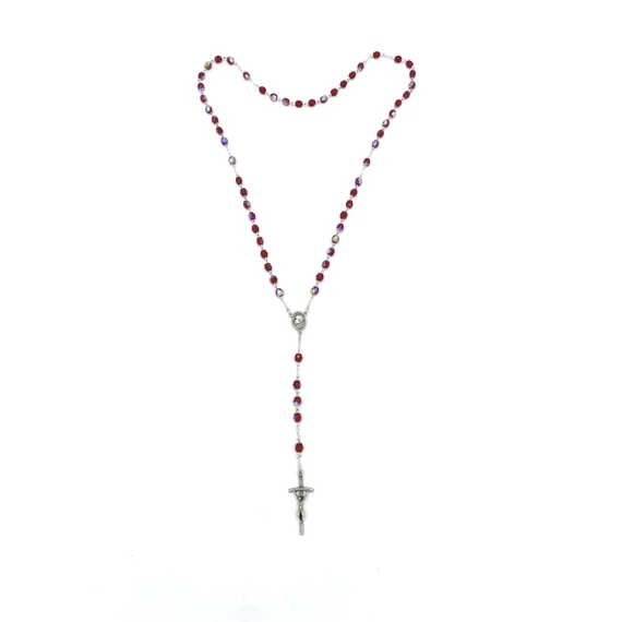 Rózsafüzér kristály 6mm piros