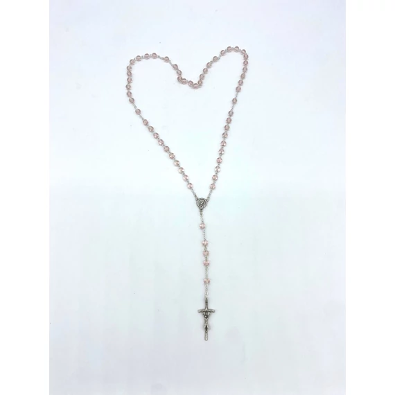 Rózsafüzér kristály 6mm rózsaszín