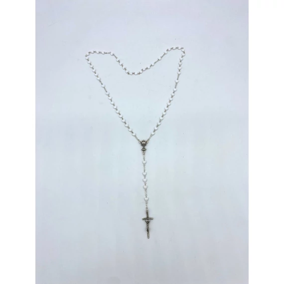 Rózsafüzér gyermek szíves fehér