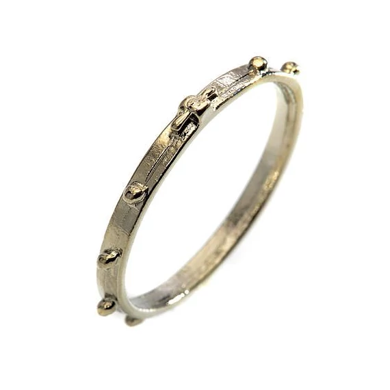 Rózsafüzér gyűrű ezüstözött vegyes