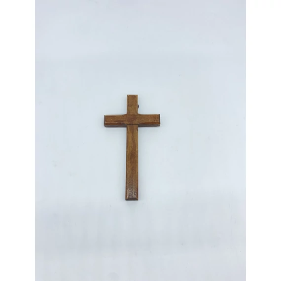 Fali kereszt pácolt korpusz nélkül 14cm fa
