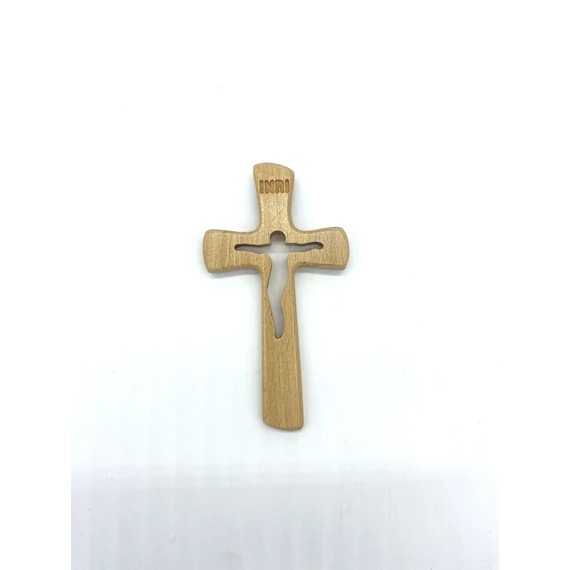 Feszület belül faragott 12cm natúr fali