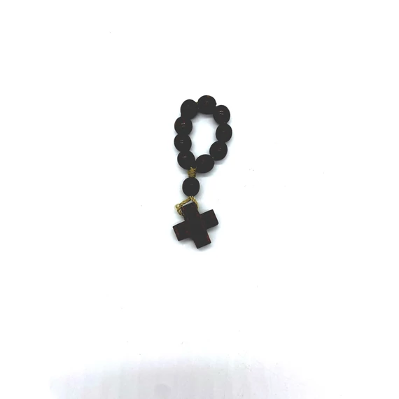 Rózsafüzér tized fa madzagos barna