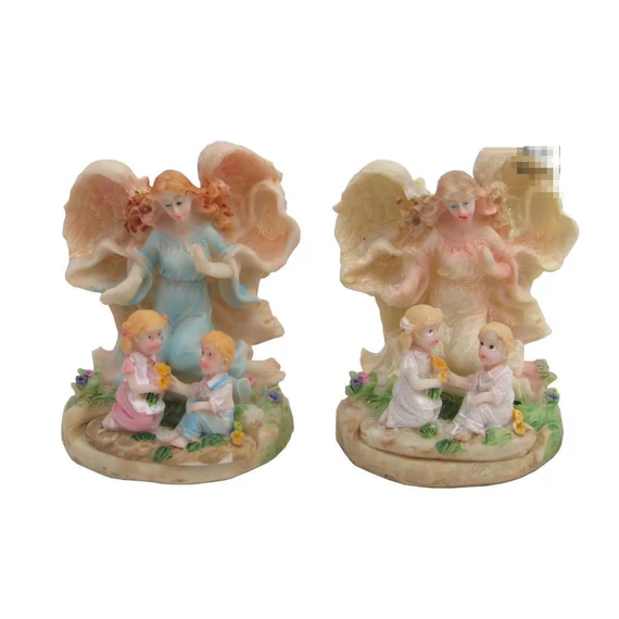 Szobor őrangyal két gyermekkel 9cm  ( 0334 )