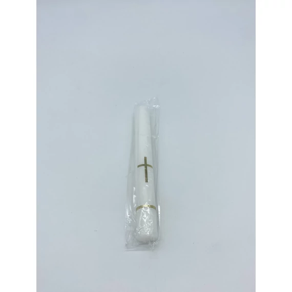 Gyertya díszített 7dkg arany kereszttel d22mm, h200mm