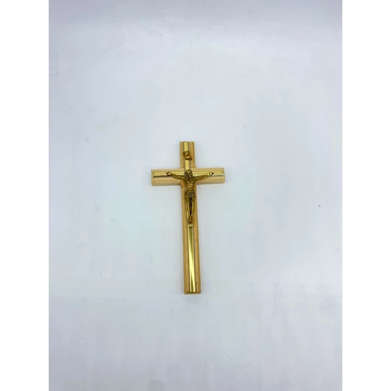 Feszület fali arany csíkkal 18cm fa