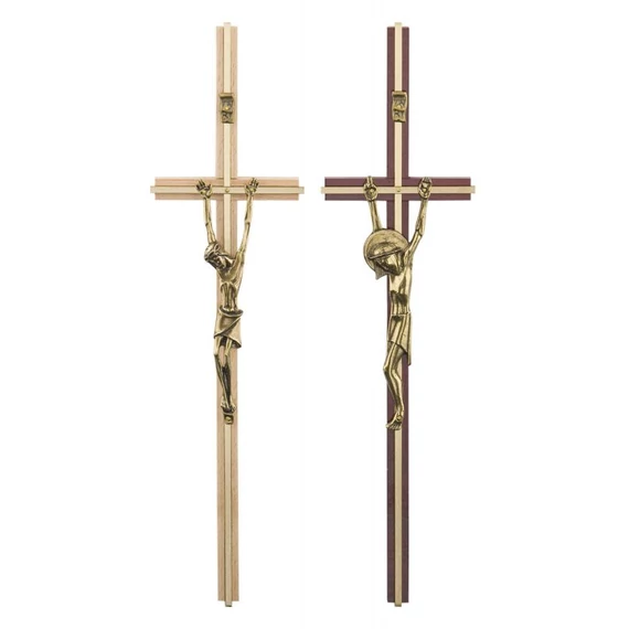 Réz/fa feszület 32cm dió/arany 01-320