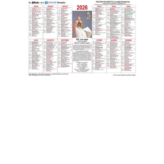 Új ember  falinaptár 2026 (egylapos)