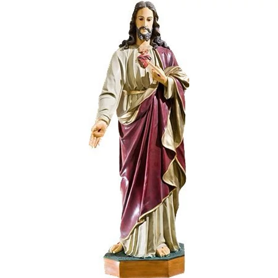 Szobor festett Jézus Szíve 100cm 109