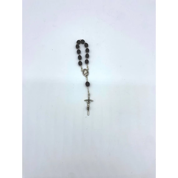 Rózsafüzér tized fa dróton barna