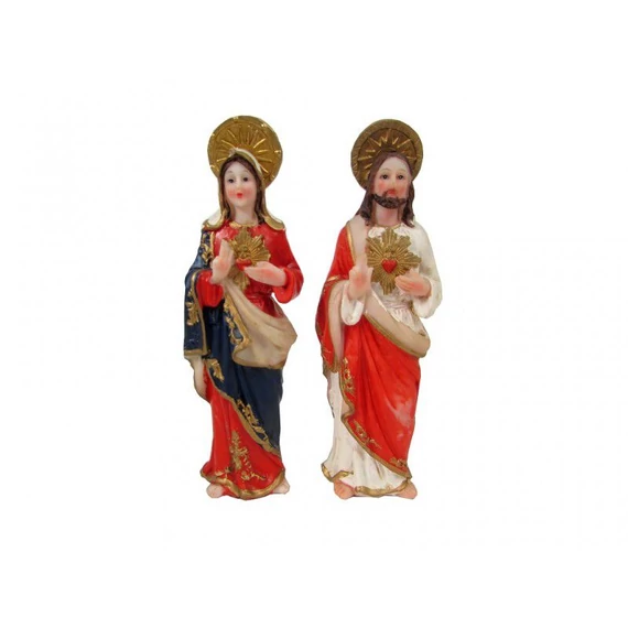 Szobor műgyanta Jézus-Mária Szíve 15cm (1316)