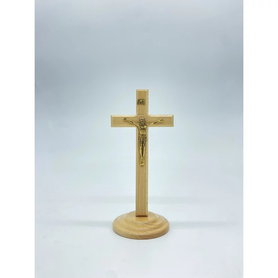Feszület natúr álló 14cm fa
