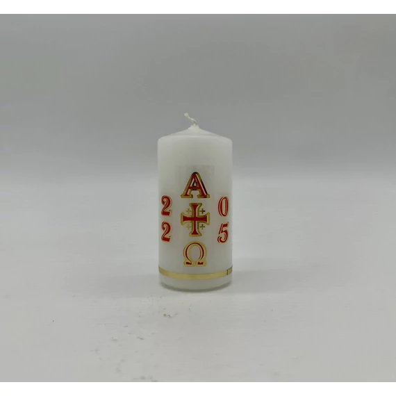 Gyertya díszített 10dkg húsvéti számos matricával Adventi d40mm, h85mm