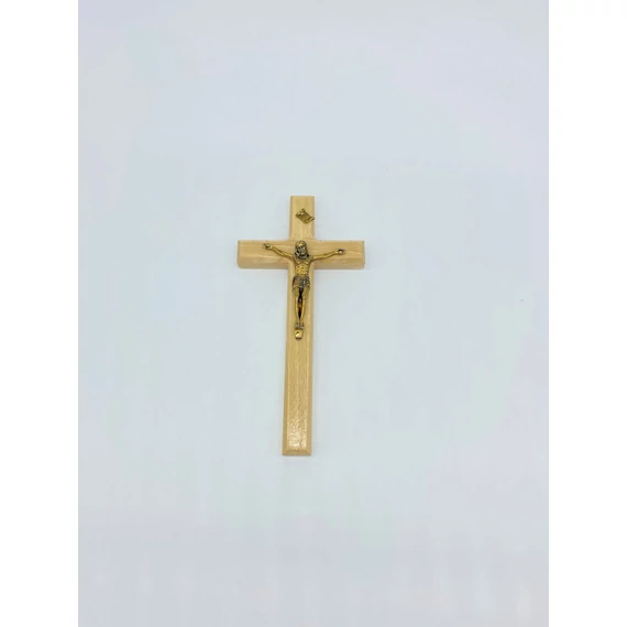 Feszület fali natúr 18cm fa