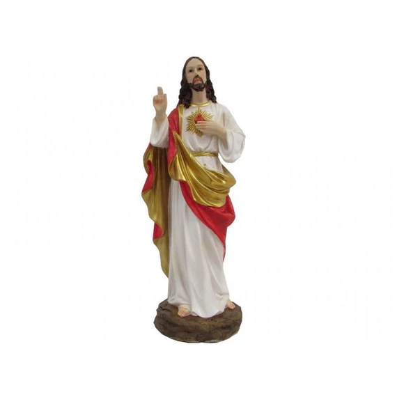 Szobor festett Jézus szíve 38cm ( 1341 )