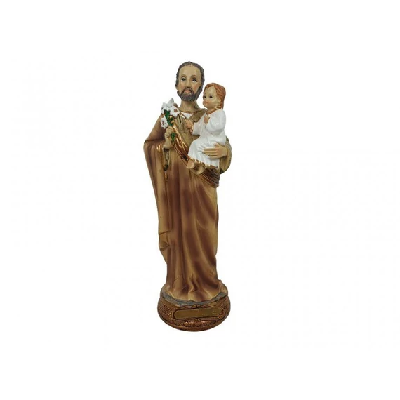 Szobor festett Szent József a Kisjézussal 21,5cm ( 1246 )