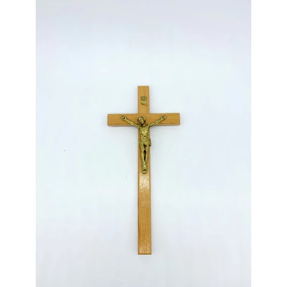 Feszület fali natúr 32cm fa