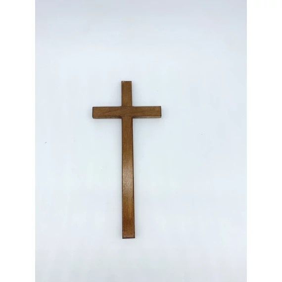 Fali kereszt pácolt korpusz nélkül 32cm fa