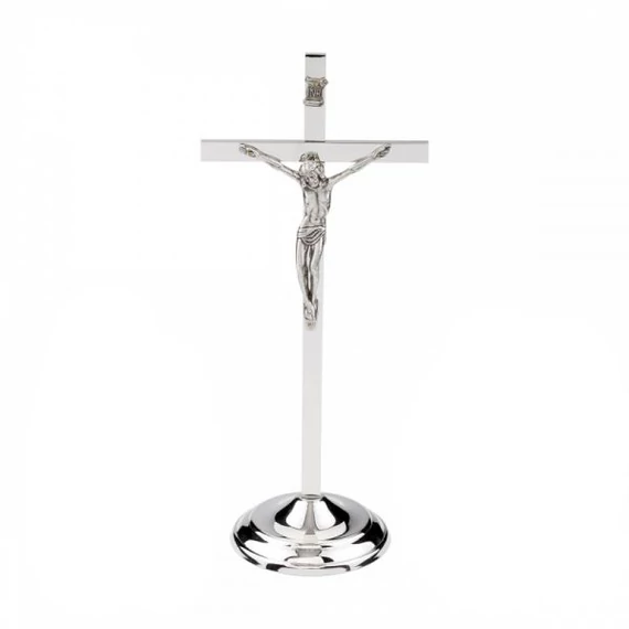 Réz feszület álló 30cm tradícionális NIKKEL 02-061