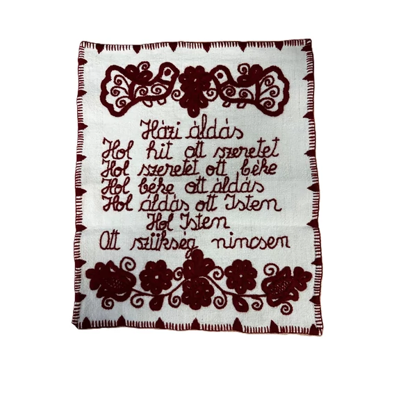 Házi áldás hímzett  színes