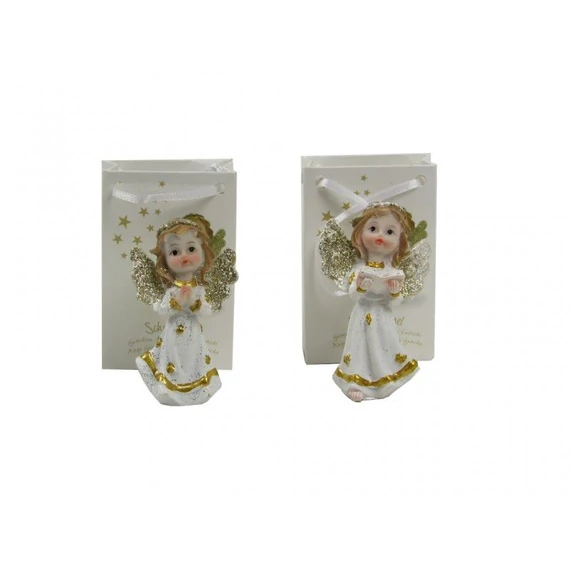 Angyal fehér arany 7,5cm dísztasakban